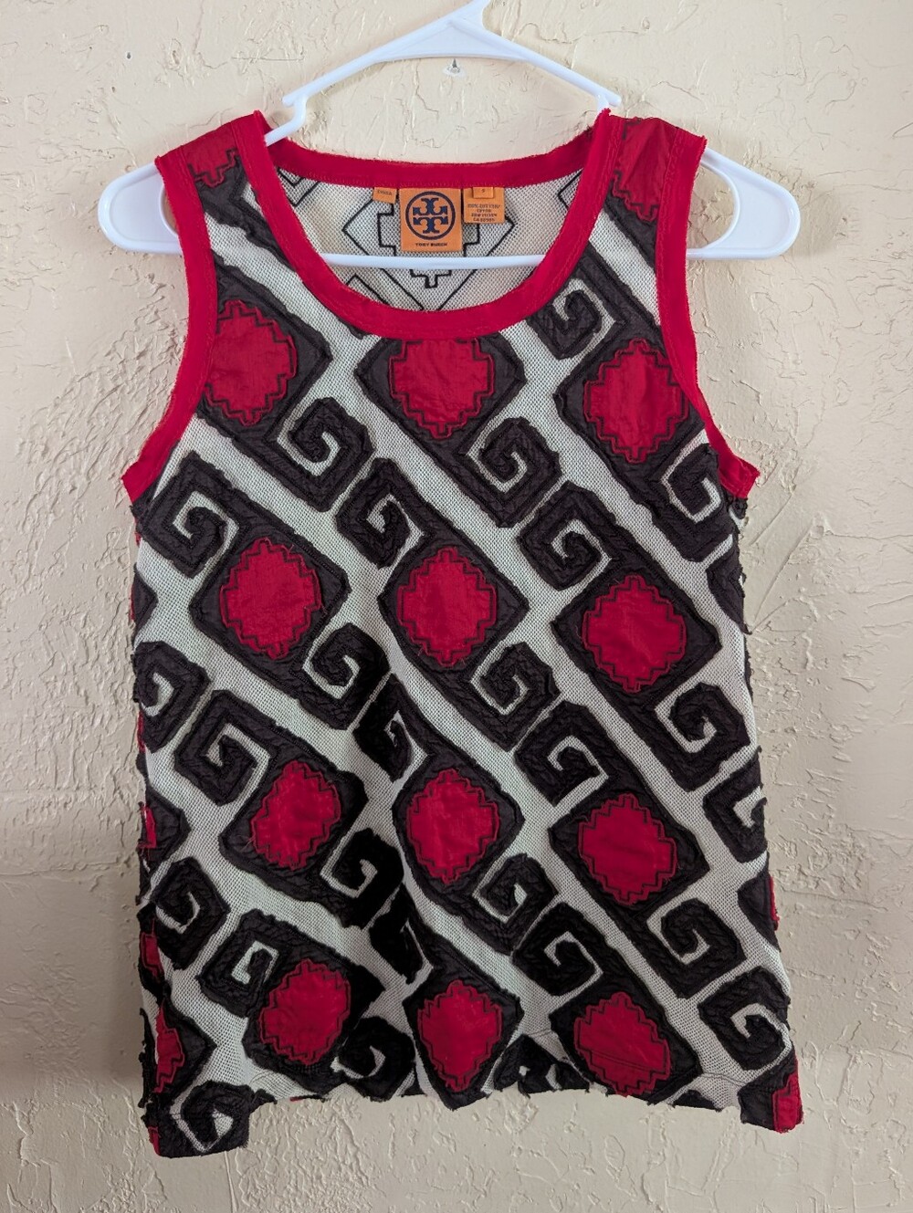 Tory Burch Women's Sleeveless Geometric Tank Top-100% Cotton